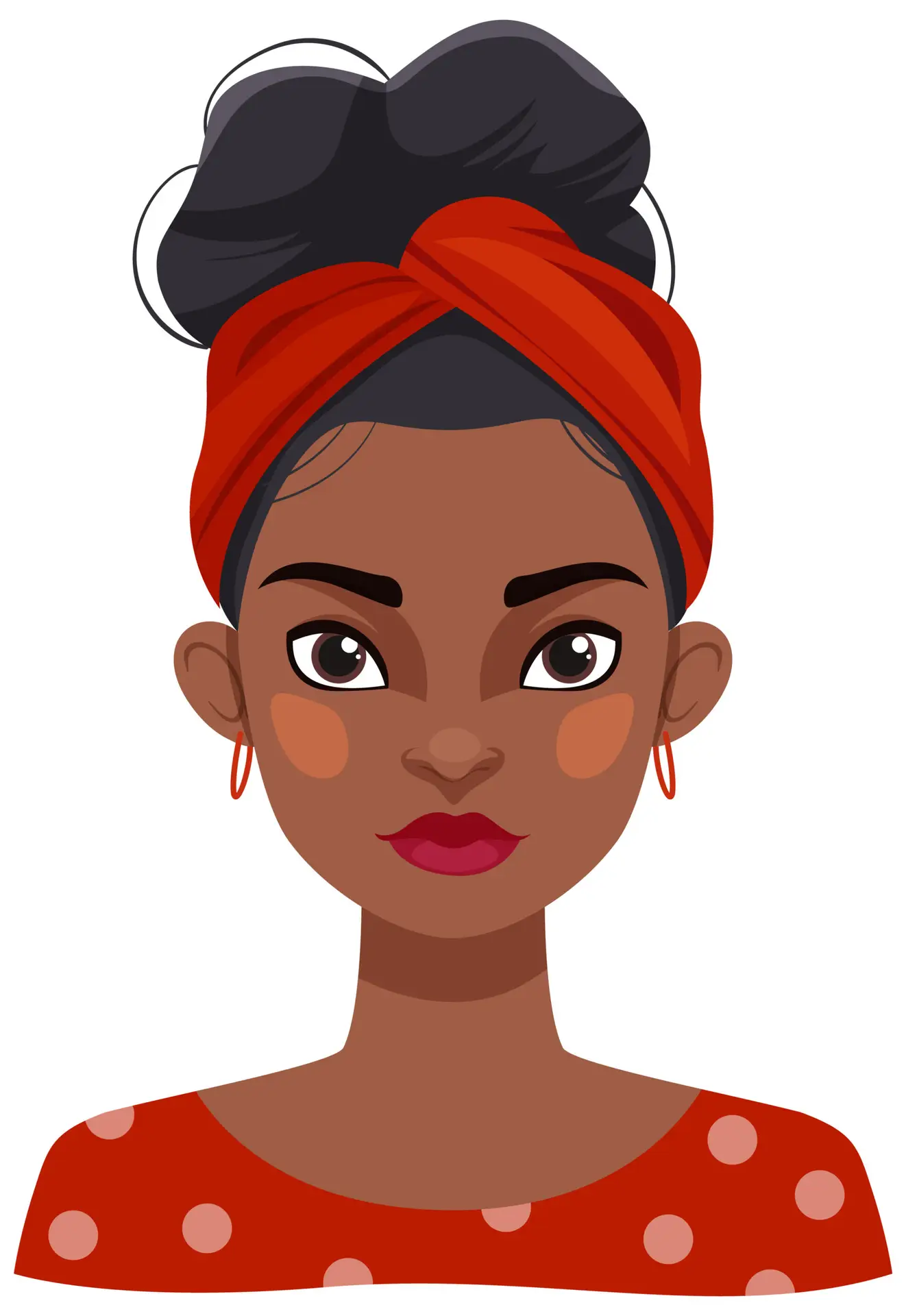 stylish woman with red headwrap